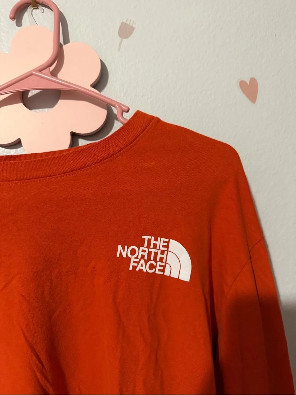 The North Face Orange Long Sleeve Logo Tee